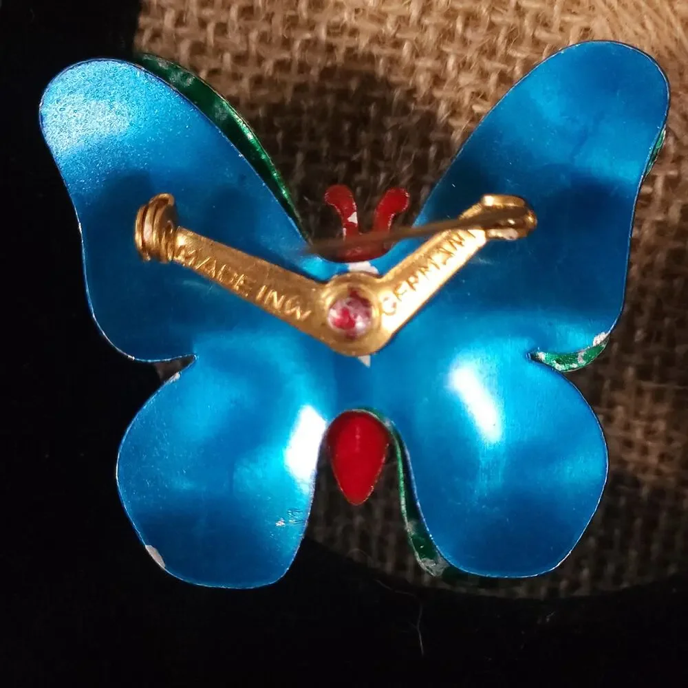 Vintage Blue Butterfly Brooch - Charming Nature-Inspired Accessory - Picture 7 of 10